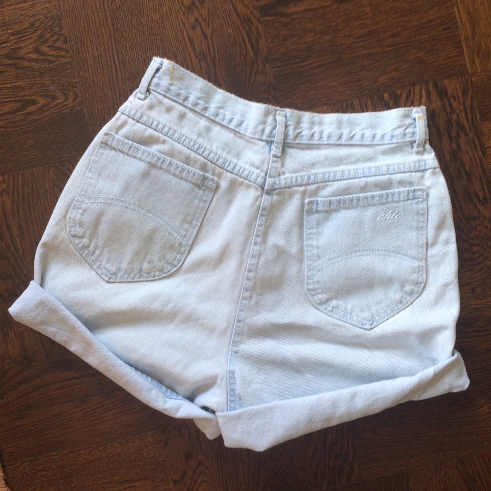 Vintage Denim Shorts Light High Waisted Shorts - Picture 4 of 8